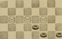 Picture 277 of 619 from Draughts : Gould's problems, critical positions and games by all the greatest players and composers of the world, the whole interspersed with notes on the positions / by Joseph Gould (1895), leaf 92