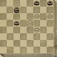 An illustration from Draughts : Gould's problems, critical positions and games by all the greatest players and composers of the world, the whole interspersed with notes on the positions / by Joseph Gould (1895)