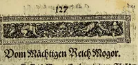 An illustration from Drey newe relationes. Erste, auss Japoñ, was sich darinn, so wol in geist-als weltlichen sachen im jahr Christi 1606. denkwürdigs zugetragen. Andere, von missionibus oder reisen, so etliche priester der Societet Jesu, im jar 1607. in das königreich Mexico angestelt. Dritte, von ableiben dess mächtigen königs Mogor, vnd wie nach selbigem in seinem reich das religion vnd politisch wesen beschaffen (1611)