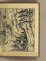 An illustration from Dreyzehente Schiffahrt darinnen ein Warhafftiger vnd Gründtlicher Bericht, von dem jtzigen Zustandt der Landtschafft Virginien; : auch wie nunmehr der Friede mit den Indianern beschlossen: vnd wie etliche Stätte vnd Vestunge alda zum Schutz des Landts von den Engelischen auffgebawet worden. Sampt einer Relation, wie König Powhatans in Virginien Tochter, Pocahuntas genant, Christlichen getaufft vnd mit einem Engelischen verheurahtet worden, sehr anmütig zu lesen, &c. (1617)