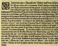 Picture 12 of 30 from Dritter Theil Indiae Orientalis, darinnen erstlich das ander Theil der Schifffahrten Johann Huygens von Lintschotten auss Holland, so er in Orient gethan, begriffen, vnd fürnemlich alle Gelegenheit derselbigen Landen, Insulen, Meerpforten, &c. so vnterwegen auffstossen, vnd dann in India fürkommen, wie auch alles, was der Author allda im Land, vnd nachmals auff seiner Widerreyse nach Holland gesehen vnd erfahren, eygendlich beschrieben wirt. : II. Der Holländer Schifffahrt in die Orientalische Insulen, Javan vnd Sumatra, sampt Sitten, Leben vnd Superstition, &c. der Völcker. III. Drey Schifffahrten der Holländer nach obermelten Indien, durch das Mittnächtige oder Eiss Meer, darinnen viel vnerhörte Abenthewr. Alles auffs trewlichst von neuwem auss den Niderländischen Exemplarien in Hochteutsch bracht, vnd in guter Disposition zusammen gefügt. (1616), leaf 114