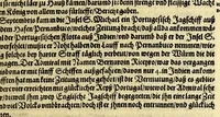 Picture 9 of 30 from Dritter Theil Indiae Orientalis, darinnen erstlich das ander Theil der Schifffahrten Johann Huygens von Lintschotten auss Holland, so er in Orient gethan, begriffen, vnd fürnemlich alle Gelegenheit derselbigen Landen, Insulen, Meerpforten, &c. so vnterwegen auffstossen, vnd dann in India fürkommen, wie auch alles, was der Author allda im Land, vnd nachmals auff seiner Widerreyse nach Holland gesehen vnd erfahren, eygendlich beschrieben wirt. : II. Der Holländer Schifffahrt in die Orientalische Insulen, Javan vnd Sumatra, sampt Sitten, Leben vnd Superstition, &c. der Völcker. III. Drey Schifffahrten der Holländer nach obermelten Indien, durch das Mittnächtige oder Eiss Meer, darinnen viel vnerhörte Abenthewr. Alles auffs trewlichst von neuwem auss den Niderländischen Exemplarien in Hochteutsch bracht, vnd in guter Disposition zusammen gefügt. (1616), leaf 91