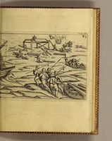 An illustration from Dritte Theil, Warhafftige Relation[.] Der dreyen newen vnerhörten, seltzamen Schifffahrt, so die holländische vnd seeländische Schiff gegen Mitternacht, drey Jahr nach einander, als Anno 1594. 1595. vnd 1596. verricht. : Wie sie Nordwegen, Lappiam, Biarmiam, vnd Russiam, oder Moscoviam (vorhabens ins Königreich Cathay vnd China zu kommen) vmbgesegelt haben. Auch wie sie das Fretum Nassoviae, Waygats, Novam Semblam, vnd das Landt vnter dem 8o. Gradu Latitud. so man vermeint das Gronland sey, gefunden: vnd was für gefahr, der erschrecklichen Bärn, Meerwunder, vnd dem Eyss, sie aussgestanden. (1612)