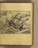 Picture 9 of 12 from Dritte Theil, Warhafftige Relation[.] Der dreyen newen vnerhörten, seltzamen Schifffahrt, so die holländische vnd seeländische Schiff gegen Mitternacht, drey Jahr nach einander, als Anno 1594. 1595. vnd 1596. verricht. : Wie sie Nordwegen, Lappiam, Biarmiam, vnd Russiam, oder Moscoviam (vorhabens ins Königreich Cathay vnd China zu kommen) vmbgesegelt haben. Auch wie sie das Fretum Nassoviae, Waygats, Novam Semblam, vnd das Landt vnter dem 8o. Gradu Latitud. so man vermeint das Gronland sey, gefunden: vnd was für gefahr, der erschrecklichen Bärn, Meerwunder, vnd dem Eyss, sie aussgestanden. (1612), leaf 127
