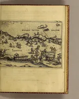 An illustration from Dritte Theil, Warhafftige Relation[.] Der dreyen newen vnerhörten, seltzamen Schifffahrt, so die holländische vnd seeländische Schiff gegen Mitternacht, drey Jahr nach einander, als Anno 1594. 1595. vnd 1596. verricht. : Wie sie Nordwegen, Lappiam, Biarmiam, vnd Russiam, oder Moscoviam (vorhabens ins Königreich Cathay vnd China zu kommen) vmbgesegelt haben. Auch wie sie das Fretum Nassoviae, Waygats, Novam Semblam, vnd das Landt vnter dem 8o. Gradu Latitud. so man vermeint das Gronland sey, gefunden: vnd was für gefahr, der erschrecklichen Bärn, Meerwunder, vnd dem Eyss, sie aussgestanden. (1612)