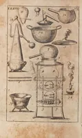 An illustration from D. Stephan Blancards Theatrum chimicum, oder, Eröffneter Schau-Platz und Thür zu dem Heimligkeiten in der Scheide-Kunst : von denen berühmtesten Män[n]ern, die iemals in der Scheide-Kunst sich selbst bemühet und davon geschrieben, als Schröder, Angelus Sala, Rolfinck, Le Febure, Crollius, Charras, Beguin und andern itzo noch lebenden auffgethan, nun aber von einen Liebhaber der Kunst also ins Gesichte gestellet : nebenst einer Vermehrung wie die geringen Metallen und gemeinen Steine zu verbessern sind (1694)