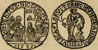 Picture 145 of 188 from Fasti ducales ab Anafesto I. ad Silvestrum Valerium Venetorum ducem : cum eorum iconibus, insignibus, nummismatibus publicis, & privatis aere sculptis : inscriptionibus ex aula M. Consilii, ac sepulchralibus : adiectae sunt adnotationes, ad vitam cuiusque principis, rerum, quae omissae fuerant (1696), leaf 247