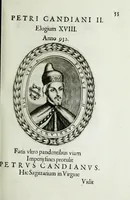 An illustration from Ducalis regiae lararium, siue, Ser[enisi]m[a]e Reipu. Venetae principu[m] omniu[m] icones : vsque ad serenisimu[m] Ioannem Pisaurum, qui nunc reru[m] feliciter potitur, elogia P.D. Leonis Matinae .. (1659)