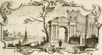 An illustration from Due ragionamenti del dottore Lodovico Coltellini agli accademici etruschi di Cortona sopra quattro superbi bronzi antichi e due in specie, un creduto candelabro cioè, ed una statuetta puerile, con inscrizioni etrusche molto particolari, trovati di fresco nei contorni di detta città edizione arricchita di tavole in rame .. (1750)