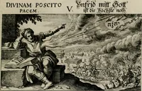 Picture 34 of 54 from [Duodekàs] emblematum sacrorum quorum consideratio accurata ad fidei exercitium et excitandam pietatem plurimum facere potest : erster [-vierter] Theill : schöner geistlichen Lehr vndt trost figuren, deren fleissige betrachtung zur Glaubens vbung vndt erweckung Chistlicher [sic] andacht, durch Gottes gnade, sehr deinlich sein kän (1625), leaf 66