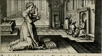 Picture 38 of 54 from [Duodekàs] emblematum sacrorum quorum consideratio accurata ad fidei exercitium et excitandam pietatem plurimum facere potest : erster [-vierter] Theill : schöner geistlichen Lehr vndt trost figuren, deren fleissige betrachtung zur Glaubens vbung vndt erweckung Chistlicher [sic] andacht, durch Gottes gnade, sehr deinlich sein kän (1625), leaf 74