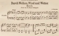 An illustration from Durch Wolken, Wind und Wetter : Marsch (1903)