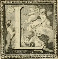 An illustration from Tapisseries du roy, ou sont representez les quatre elemens et les quatre saisons : avec les devises qvi les accompagnent & leur explication = Königliche französische Tapezereyen, oder überauss schöne Sinn-Bilder, in welchen die vier Element, samt den vier Jahr-Zeiten, neben den Dencksprüchen und ihren Ausslegungen, vorgestellet werden (1690)