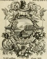 An illustration from Tapisseries du roy, ou sont representez les quatre elemens et les quatre saisons : avec les devises qvi les accompagnent & leur explication = Königliche französische Tapezereyen, oder überauss schöne Sinn-Bilder, in welchen die vier Element, samt den vier Jahr-Zeiten, neben den Dencksprüchen und ihren Ausslegungen, vorgestellet werden (1690)