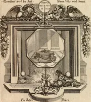 An illustration from Tapisseries du roy, ou sont representez les quatre elemens et les quatre saisons : avec les devises qvi les accompagnent & leur explication = Königliche französische Tapezereyen, oder überauss schöne Sinn-Bilder, in welchen die vier Element, samt den vier Jahr-Zeiten, neben den Dencksprüchen und ihren Ausslegungen, vorgestellet werden (1690)
