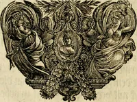 An illustration from Tapisseries du roy, ou sont representez les quatre elemens et les quatre saisons : avec les devises qvi les accompagnent & leur explication = Königliche französische Tapezereyen, oder überauss schöne Sinn-Bilder, in welchen die vier Element, samt den vier Jahr-Zeiten, neben den Dencksprüchen und ihren Ausslegungen, vorgestellet werden (1690)