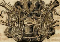 An illustration from Tapisseries du roy, ou sont representez les quatre elemens et les quatre saisons : avec les devises qvi les accompagnent & leur explication = Königliche französische Tapezereyen, oder überauss schöne Sinn-Bilder, in welchen die vier Element, samt den vier Jahr-Zeiten, neben den Dencksprüchen und ihren Ausslegungen, vorgestellet werden (1690)