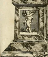 An illustration from Tapisseries du roy, ou sont representez les quatre elemens et les quatre saisons : avec les devises qvi les accompagnent & leur explication = Königliche französische Tapezereyen, oder überauss schöne Sinn-Bilder, in welchen die vier Element, samt den vier Jahr-Zeiten, neben den Dencksprüchen und ihren Ausslegungen, vorgestellet werden (1690)
