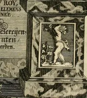 An illustration from Tapisseries du roy, ou sont representez les quatre elemens et les quatre saisons : avec les devises qvi les accompagnent & leur explication = Königliche französische Tapezereyen, oder überauss schöne Sinn-Bilder, in welchen die vier Element, samt den vier Jahr-Zeiten, neben den Dencksprüchen und ihren Ausslegungen, vorgestellet werden (1690)
