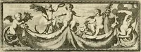 An illustration from Tapisseries du roy, ou sont representez les quatre elemens et les quatre saisons : avec les devises qvi les accompagnent & leur explication = Königliche französische Tapezereyen, oder überauss schöne Sinn-Bilder, in welchen die vier Element, samt den vier Jahr-Zeiten, neben den Dencksprüchen und ihren Ausslegungen, vorgestellet werden (1690)