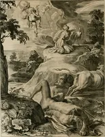 An illustration from Tableaux du temple des muses : tirez du cabinet de feu Mr. Fauereau, conseiller du roy en sa Cour des aydes, & grauez en tailles-douces par les meilleurs maistres de son temps, pour representer les vertus & les vices, sur les plus illustres fables de l'antiquité (1655)