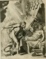 An illustration from Tableaux du temple des muses : tirez du cabinet de feu Mr. Fauereau, conseiller du roy en sa Cour des aydes, & grauez en tailles-douces par les meilleurs maistres de son temps, pour representer les vertus & les vices, sur les plus illustres fables de l'antiquité (1655)