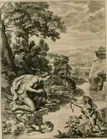 An illustration from Tableaux du temple des muses : tirez du cabinet de feu Mr. Fauereau, conseiller du roy en sa Cour des aydes, & grauez en tailles-douces par les meilleurs maistres de son temps, pour representer les vertus & les vices, sur les plus illustres fables de l'antiquité (1655)