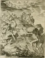 An illustration from Tableaux du temple des muses : tirez du cabinet de feu Mr. Fauereau, conseiller du roy en sa Cour des aydes, & grauez en tailles-douces par les meilleurs maistres de son temps, pour representer les vertus & les vices, sur les plus illustres fables de l'antiquité (1655)