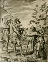 An illustration from Tableaux du temple des muses : tirez du cabinet de feu Mr. Fauereau, conseiller du roy en sa Cour des aydes, & grauez en tailles-douces par les meilleurs maistres de son temps, pour representer les vertus & les vices, sur les plus illustres fables de l'antiquité (1655)