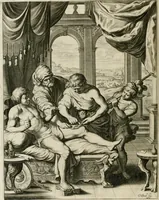 An illustration from Tableaux du temple des muses : tirez du cabinet de feu Mr. Fauereau, conseiller du roy en sa Cour des aydes, & grauez en tailles-douces par les meilleurs maistres de son temps, pour representer les vertus & les vices, sur les plus illustres fables de l'antiquité (1655)