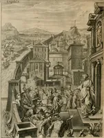 An illustration from Tableaux du temple des muses : tirez du cabinet de feu Mr. Fauereau, conseiller du roy en sa Cour des aydes, & grauez en tailles-douces par les meilleurs maistres de son temps, pour representer les vertus & les vices, sur les plus illustres fables de l'antiquité (1655)