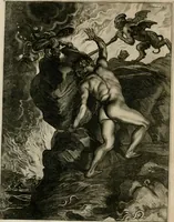 An illustration from Tableaux du temple des muses : tirez du cabinet de feu Mr. Fauereau, conseiller du roy en sa Cour des aydes, & grauez en tailles-douces par les meilleurs maistres de son temps, pour representer les vertus & les vices, sur les plus illustres fables de l'antiquité (1655)