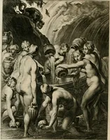 An illustration from Tableaux du temple des muses : tirez du cabinet de feu Mr. Fauereau, conseiller du roy en sa Cour des aydes, & grauez en tailles-douces par les meilleurs maistres de son temps, pour representer les vertus & les vices, sur les plus illustres fables de l'antiquité (1655)