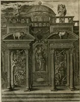 An illustration from Tableaux du temple des muses : tirez du cabinet de feu Mr. Fauereau, conseiller du roy en sa Cour des aydes, & grauez en tailles-douces par les meilleurs maistres de son temps, pour representer les vertus & les vices, sur les plus illustres fables de l'antiquité (1655)
