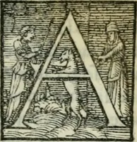 An illustration from Dve lezzioni di M. Benedetto Varchi : nella prima delle qvali si dichiara vn sonetto di M. Michelagnolo Buonarroti : nella seconda si disputa quale sia piu nobile arte la scultura, o la pittura, con vna lettera d'esso Michelagnolo & piu altri eccellentiss. pittori et scultori sopra la quistione sopradetta (1549)