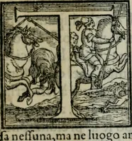An illustration from Dve lezzioni di M. Benedetto Varchi : nella prima delle qvali si dichiara vn sonetto di M. Michelagnolo Buonarroti : nella seconda si disputa quale sia piu nobile arte la scultura, o la pittura, con vna lettera d'esso Michelagnolo & piu altri eccellentiss. pittori et scultori sopra la quistione sopradetta (1549)