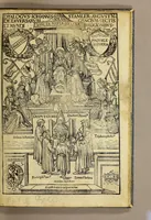 An illustration from Dyalogus. Iohannis Stamler. August[e]n. De diversarum gencium sectis et mundi religionibus. : Registru[m] operis respice in fine (1508)
