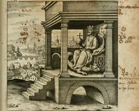 An illustration from Dyas chymica tripartita, das ist, Sechs herzliche deutsche philosophische Tractätlein : deren II. von an jtzo noch im Leben, II. von mitlern Alters, und II. von ältern Philosophis beschrieben Worden : nunmehr aber allen Filiis doctrinae zu Nutz an Tag geben, und mit schönen Figuren gezieret (1625)