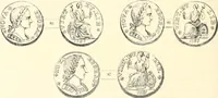 An illustration from The early coins of America and the laws governing their issue : comprising also descriptions of the Washington pieces, the Anglo-American tokens, many pieces of unknown origin, of the seventeenth and eighteenth centuries, and the first patterns of the United States Mint (1875)