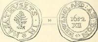 An illustration from The early coins of America and the laws governing their issue : comprising also descriptions of the Washington pieces, the Anglo-American tokens, many pieces of unknown origin, of the seventeenth and eighteenth centuries, and the first patterns of the United States Mint (1875)