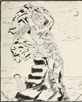 An illustration from Earthology; humanity characterized by the earth, sun, and zodiac, with prognostications from the moon (1901)