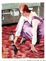 An illustration from Easy steps in painting : how to enamel, how to paint a house, how to varnish and other facts : the A. Wilhelm Company, paints, varnishes, lacquers, enamels. (1930)