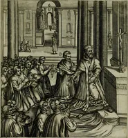 Picture 36 of 40 from Ecclesiae anglicanae trophæa, siue, Sanctor martyrum, qui pro Christo catholicæq fidei veritate asserenda : antiquo recentioriq persecutionum tempore, mortem in Anglia subierunt, passiones, Romæ in Collegio Anglico (1584), leaf 74