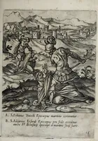 An illustration from Ecclesiae anglicanae trophæa, siue, Sanctor̄ martyrum, qui pro Christo catholicæq̀ fidei veritate asserenda : antiquo recentioriq̀ persecutionum tempore, mortem in Anglia subierunt, passiones, Romæ in Collegio Anglico (1602)