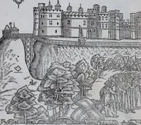 An illustration from The Ecclesiasticall historie : containing the Acts and monuments of martyrs, with a generall discourse of these later persecutions, horrible troubles and tumults, stirred up by Romish prelates in the Church: with divers other things incident, especially to this Realme of England and Scotland, as partly also to all other forraigne nations appertaining, from the time of Q. Maries entring upon the Crowne, to the reigne of our late gracious Soveraigne, Q. Elizabeth of blessed memorie (1641)