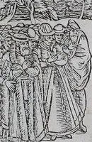 An illustration from The Ecclesiasticall historie : containing the Acts and monuments of martyrs, with a generall discourse of these later persecutions, horrible troubles and tumults, stirred up by Romish prelates in the Church: with divers other things incident, especially to this Realme of England and Scotland, as partly also to all other forraigne nations appertaining, from the time of Q. Maries entring upon the Crowne, to the reigne of our late gracious Soveraigne, Q. Elizabeth of blessed memorie (1641)