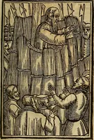 An illustration from The Ecclesiasticall historie : containing the Acts and monuments of martyrs, with a generall discourse of these later persecutions, horrible troubles and tumults, stirred up by Romish prelates in the Church: with divers other things incident, especially to this Realme of England and Scotland, as partly also to all other forraigne nations appertaining, from the time of Q. Maries entring upon the Crowne, to the reigne of our late gracious Soveraigne, Q. Elizabeth of blessed memorie (1641)