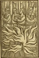 An illustration from The Ecclesiasticall historie : containing the Acts and monuments of martyrs, with a generall discourse of these later persecutions, horrible troubles and tumults, stirred up by Romish prelates in the Church: with divers other things incident, especially to this Realme of England and Scotland, as partly also to all other forraigne nations appertaining, from the time of Q. Maries entring upon the Crowne, to the reigne of our late gracious Soveraigne, Q. Elizabeth of blessed memorie (1641)