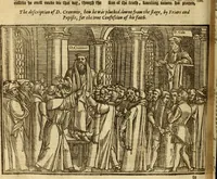 An illustration from The Ecclesiasticall historie : containing the Acts and monuments of martyrs, with a generall discourse of these later persecutions, horrible troubles and tumults, stirred up by Romish prelates in the Church: with divers other things incident, especially to this Realme of England and Scotland, as partly also to all other forraigne nations appertaining, from the time of Q. Maries entring upon the Crowne, to the reigne of our late gracious Soveraigne, Q. Elizabeth of blessed memorie (1641)
