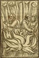 An illustration from The Ecclesiasticall historie : containing the Acts and monuments of martyrs, with a generall discourse of these later persecutions, horrible troubles and tumults, stirred up by Romish prelates in the Church: with divers other things incident, especially to this Realme of England and Scotland, as partly also to all other forraigne nations appertaining, from the time of Q. Maries entring upon the Crowne, to the reigne of our late gracious Soveraigne, Q. Elizabeth of blessed memorie (1641)